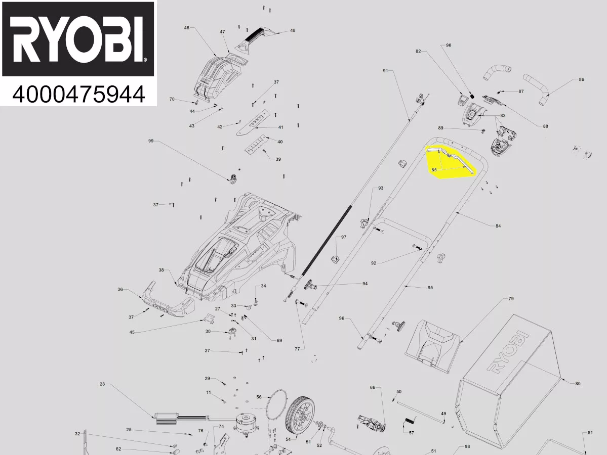 jeu de poignées commande interrupteur réf. 5131045810 Ryobi